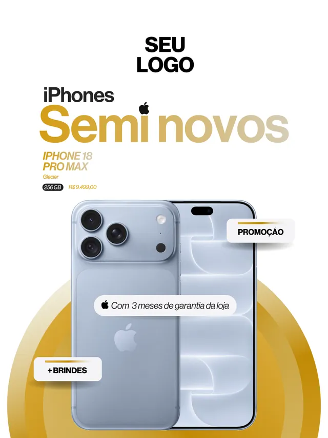 iPhone 18 Pro Max Glacier seminovo com garantia da loja