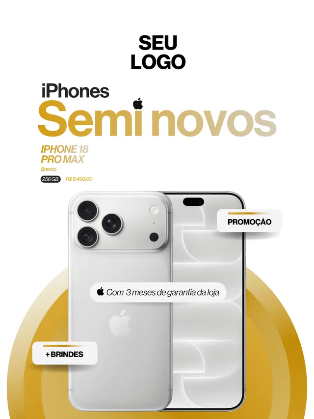 iPhone 18 Pro Max Branco seminovo com garantia da loja