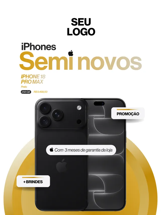 iPhone 18 Pro Max Preto seminovo com garantia da loja