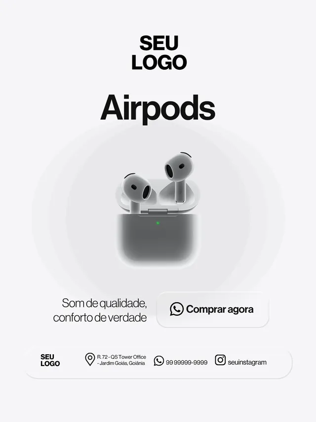 Arte do pack para divulgar AirPods