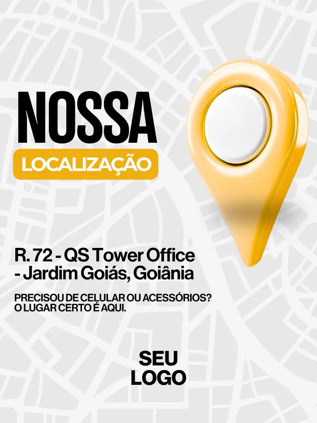 Arte do pack com a localização da loja