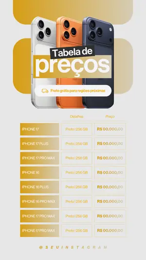 Tabela de preços